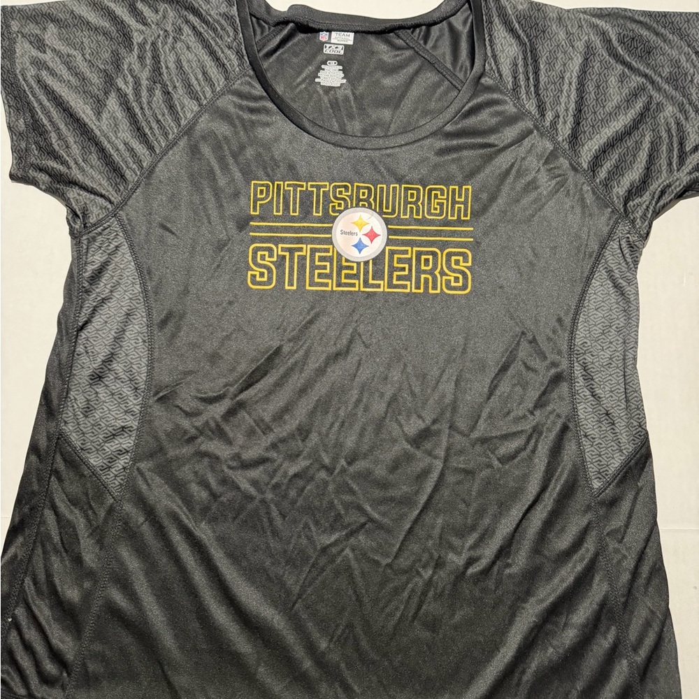 nfl team apparel pittsburg steelers‎ tx3 cool ss black fan shirt,women's 1x
